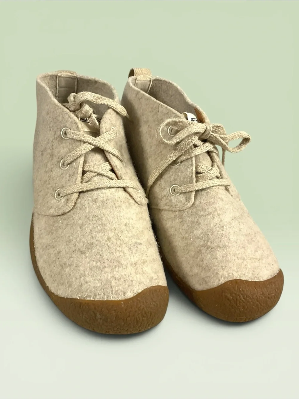 Keen Mosey Chukka Beige Felt Ankle Booties w/Brown Soles Women's Size 10